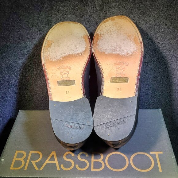 VINTAGE BRASSBOOT DONATO TWOTONE BLK/BRN MENS SLIPON LOAFERS...MADE IN SPAIN main image 5